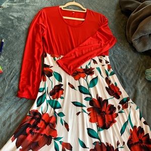 3xl red flower maxi dress!